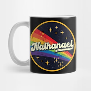 Nathanael // Rainbow In Space Vintage Grunge-Style Mug